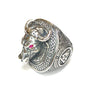 Silver Bull Viking Signet Ring | Sterling Silver Mens Norse Bull Ring-Ring-AJT Jewellery 