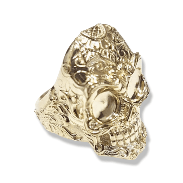 Gold Calavera Skull Pinky Ring-Ring-AJT Jewellery 