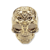 Gold Calavera Skull Pinky Ring | Solid 18ct Yellow Gold Mens Skull Pinky Ring-Ring-AJT Jewellery 