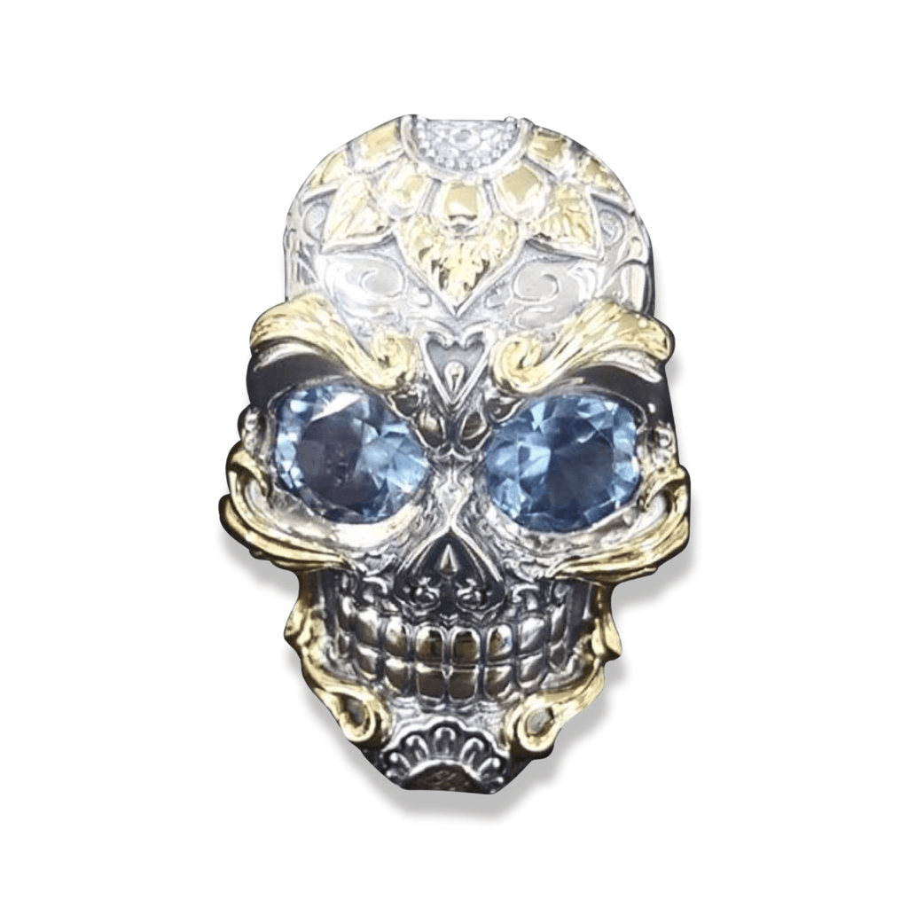 Calavera Skull Ring 18kt Gold Two Tone-Ring-AJT Jewellery 