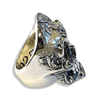 Calavera Skull Ring with Ruby Gemstones | Sterling Silver Sugar Skull Ring-Ring-AJT Jewellery 