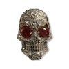Calavera Skull Ring with Ruby Gemstones | Sterling Silver Sugar Skull Ring-Ring-AJT Jewellery 