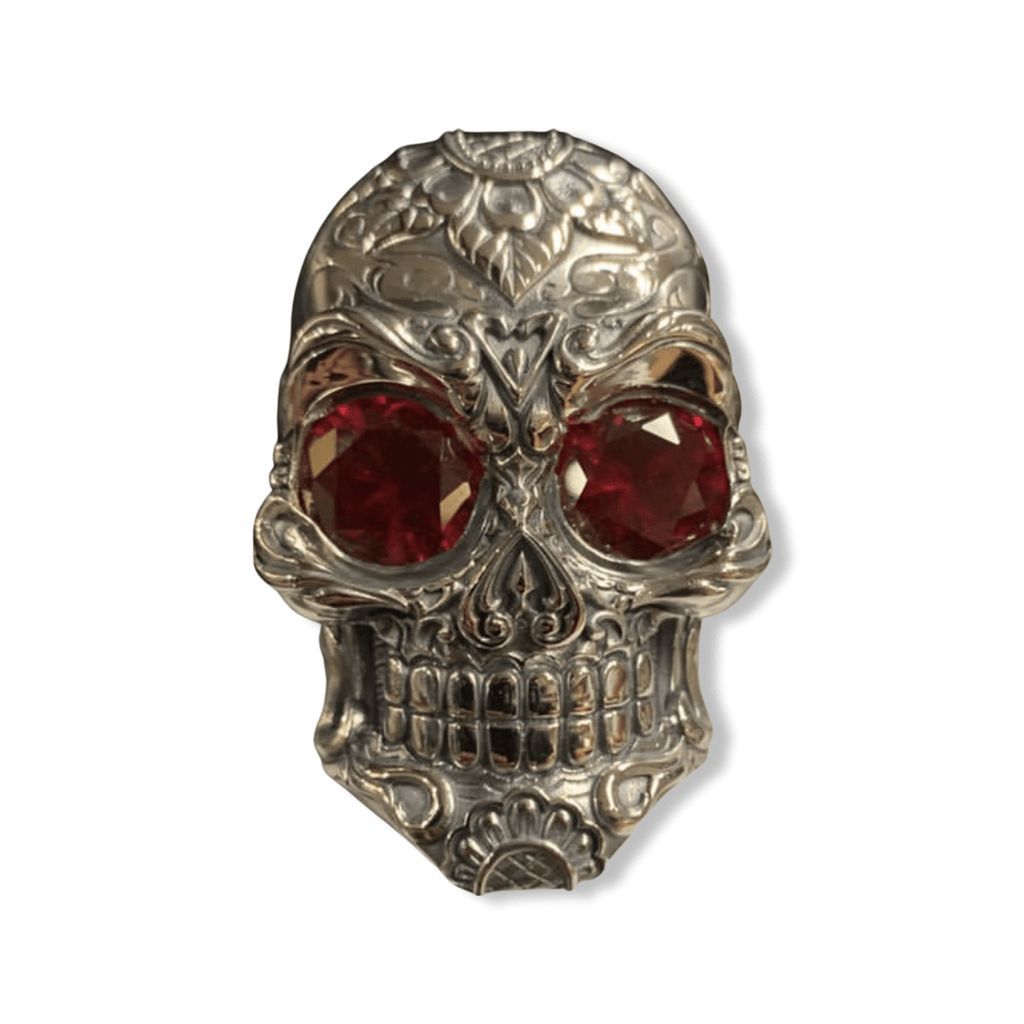 Calavera Skull Ring Ruby Gemstones-Ring-AJT Jewellery 