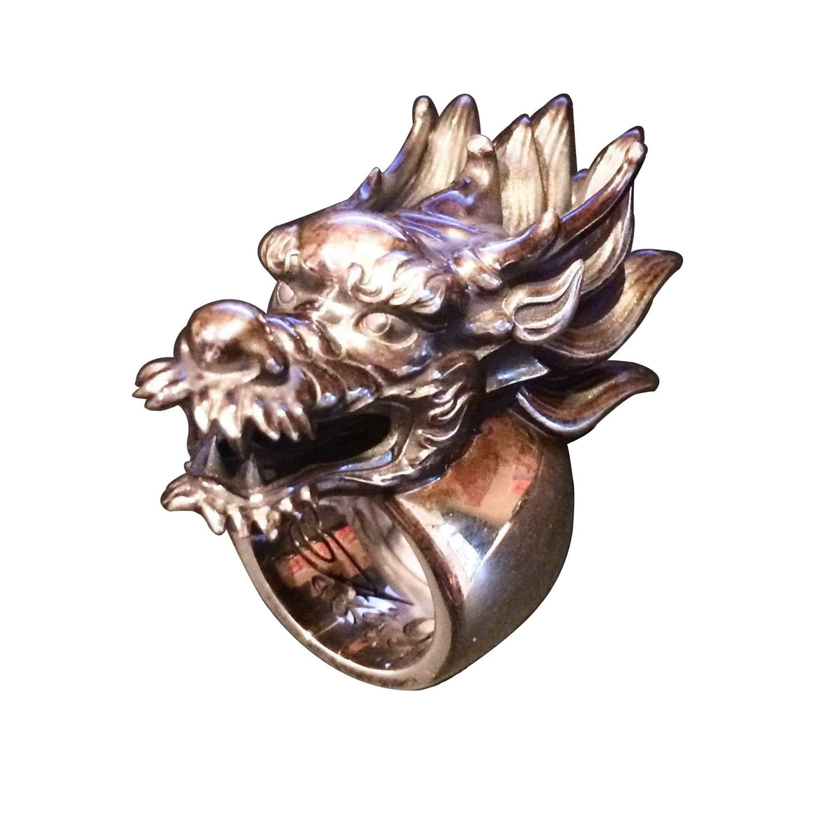 Formidable Dragon Ring With Red Stone Eyes - Stainless Steel SO370059 -  Dark Fashion Clothing