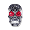 Diamante Skull Ring with Black Diamonds | Sterling Silver Iced Out Skull Ring-Ring-AJT Jewellery 