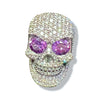 Diamanté Skull Ring with White Diamonds | Sterling Silver Iced Out Skull Ring-Ring-AJT Jewellery 