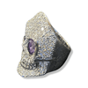 Diamanté Skull Ring with White Diamonds | Sterling Silver Iced Out Skull Ring-Ring-AJT Jewellery 