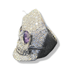 Diamanté Skull Ring with White Diamonds | Sterling Silver Iced Out Skull Ring-Ring-AJT Jewellery 