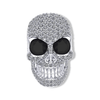 Diamanté Skull Ring with White Diamonds | Sterling Silver Iced Out Skull Ring-Ring-AJT Jewellery 