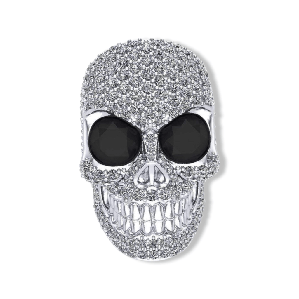 Diamanté Skull Ring With Diamonds-Ring-AJT Jewellery 