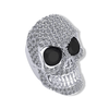 Diamanté Skull Ring with White Diamonds | Sterling Silver Iced Out Skull Ring-Ring-AJT Jewellery 