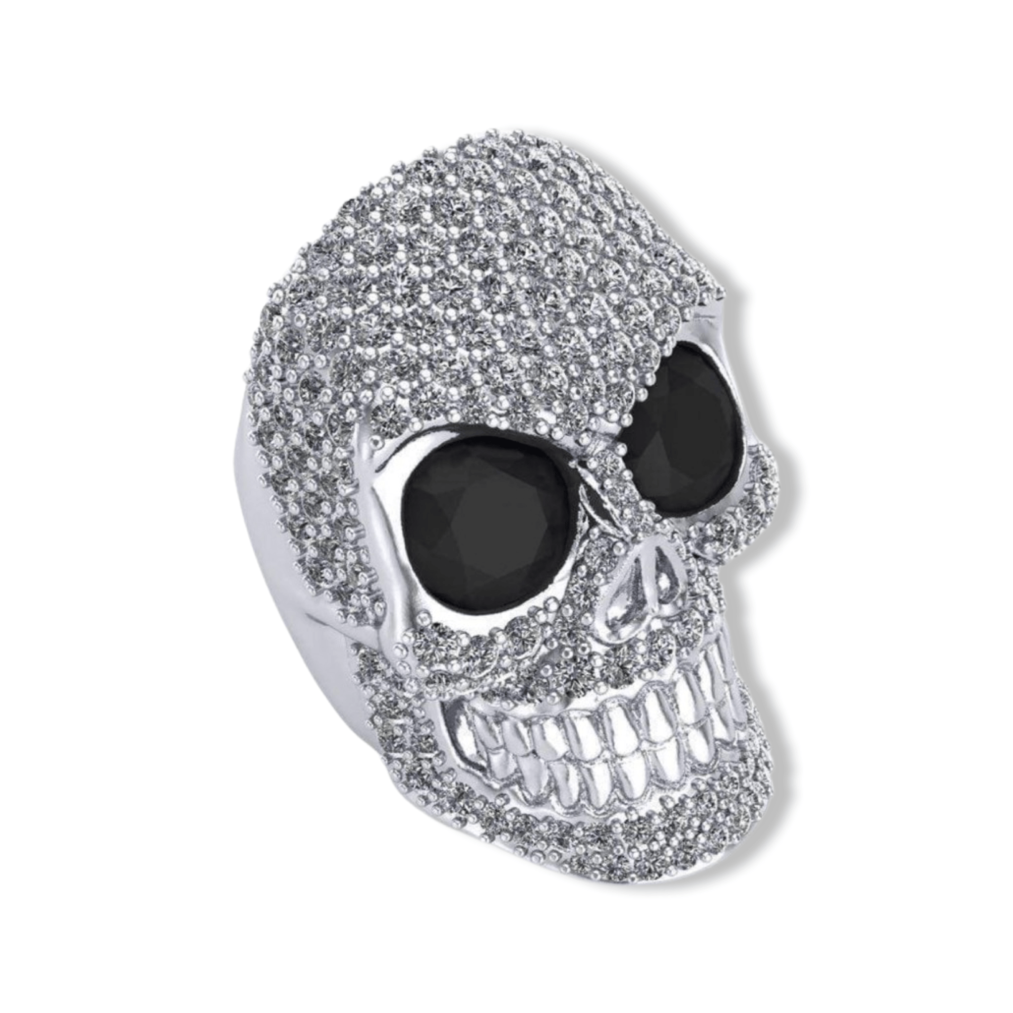 Diamanté Skull Ring with White Diamonds | Sterling Silver Iced Out ...