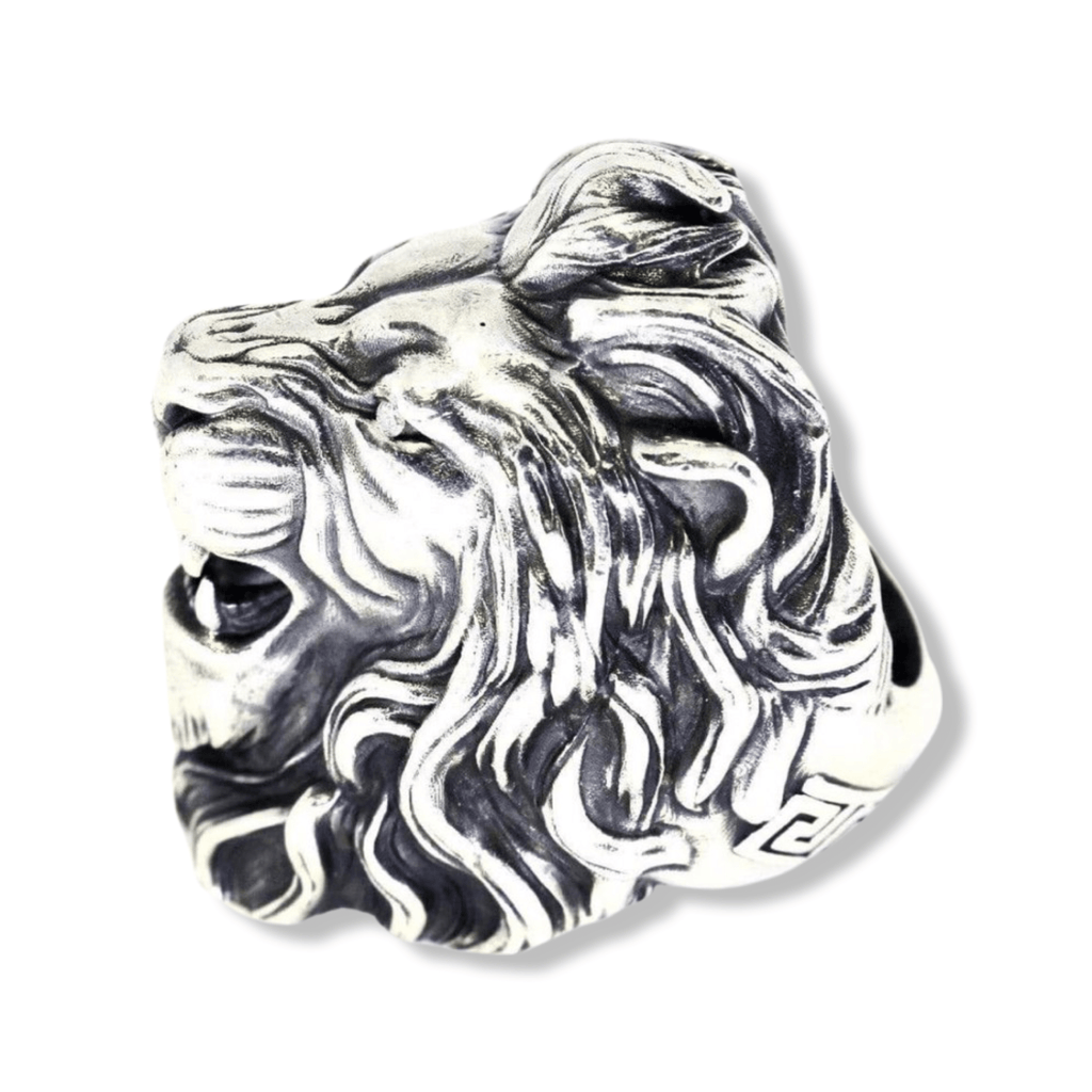Diamond Angry Lion Head Ring-Ring-AJT Jewellery 