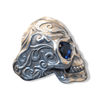 Filigree Anatomical Skull Ring | Sterling Silver Baroque Mens Skull Ring-Ring-AJT Jewellery 