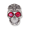 Filigree Skull Ring with Ruby Red Eyes | Sterling Silver Mens Skull Ring-Ring-AJT Jewellery 