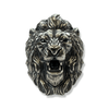 Green Emerald Angry Lion Head Ring | Sterling Silver Lion Ring with Emerald Eyes-Ring-AJT Jewellery 