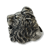 Green Emerald Angry Lion Head Ring | Sterling Silver Lion Ring with Emerald Eyes-Ring-AJT Jewellery 