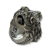Green Emerald Angry Lion Head Ring | Sterling Silver Lion Ring with Emerald Eyes-Ring-AJT Jewellery 