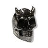 Horned Beast Skull Ring | Sterling Silver Demon Horned Skull Ring-Ring-AJT Jewellery 