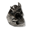 Horned Beast Skull Ring | Sterling Silver Demon Horned Skull Ring-Ring-AJT Jewellery 