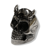 Horned Beast Skull Ring | Sterling Silver Demon Horned Skull Ring-Ring-AJT Jewellery 