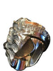 King Lion Ring Sterling Silver | Heavyweight Mens Silver Lion Ring-Ring-AJT Jewellery 