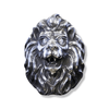 King Sterling Silver Lion Ring with Diamond Eyes | Greek Key Mens Lion Ring-Ring-AJT Jewellery 