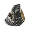 La Stella Studded Sterling Silver Skull Ring | Star Studded Mens Skull Ring-Ring-AJT Jewellery 