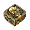 Large Gold Skull Signet Ring | Solid 9ct Gold Mens Heavyweight Signet Ring-Ring-AJT Jewellery 