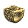 Large Gold Skull Signet Ring | Solid 9ct Gold Mens Heavyweight Signet Ring-Ring-AJT Jewellery 