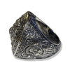 Large Silver Lion Signet Ring | Sterling Silver Mens Lion Signet Ring-Ring-AJT Jewellery 