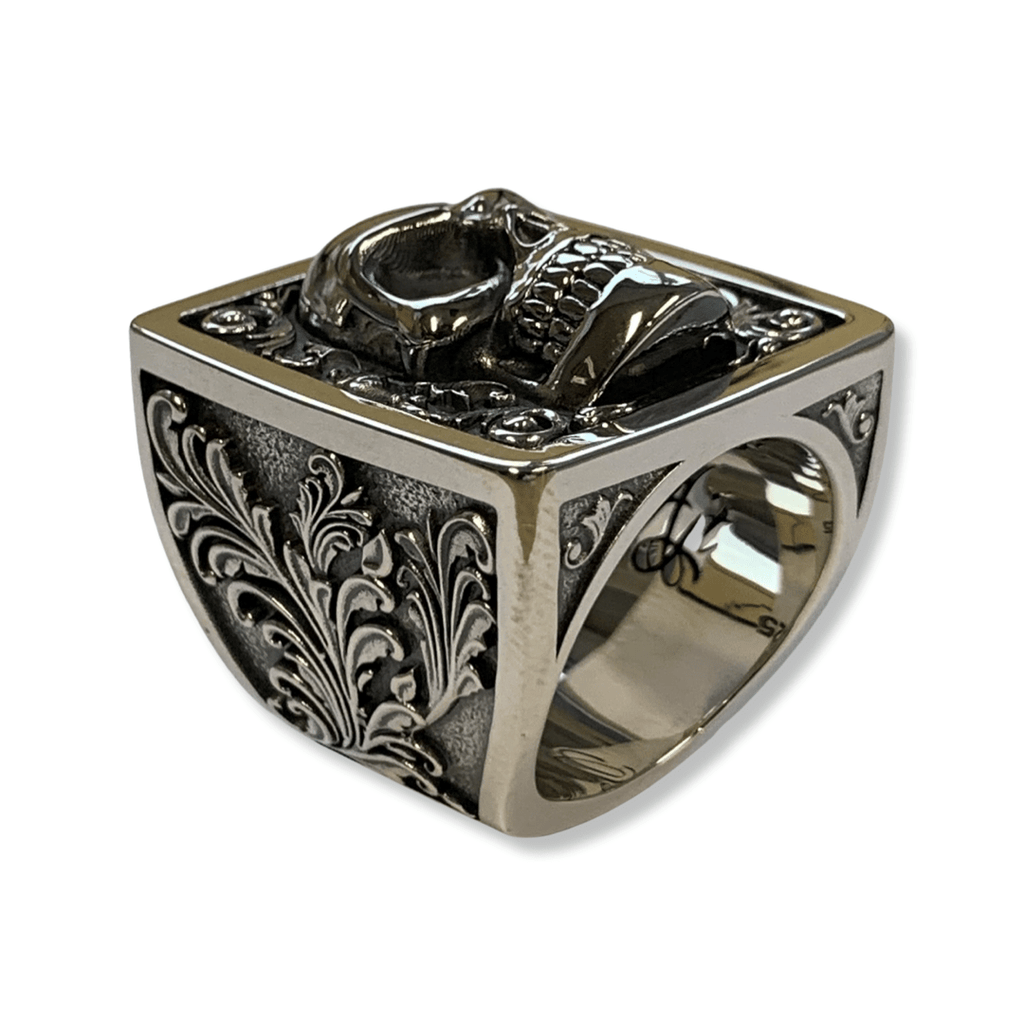 Large Skull Signet Ring-Ring-AJT Jewellery 