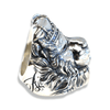 Lion King Mufasa Silver Ring | Sterling Silver Mens Lion Ring with Ruby Eyes-Ring-AJT Jewellery 