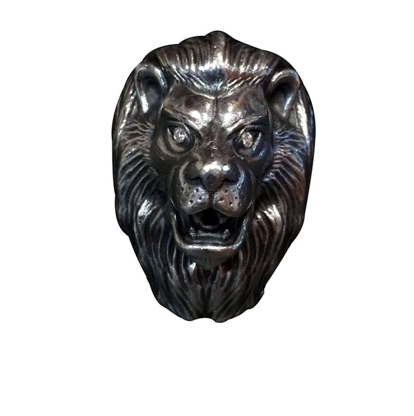 Lion King Ring with Diamond Eyes-Ring-AJT Jewellery 