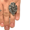 Memento Mori Cross Ring | Sterling Silver Gothic Skull Cross Ring-Ring-AJT Jewellery 