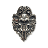 Memento Mori Cross Ring | Sterling Silver Gothic Skull Cross Ring-Ring-AJT Jewellery 