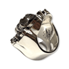 Memento Mori Cross Ring | Sterling Silver Gothic Skull Cross Ring-Ring-AJT Jewellery 