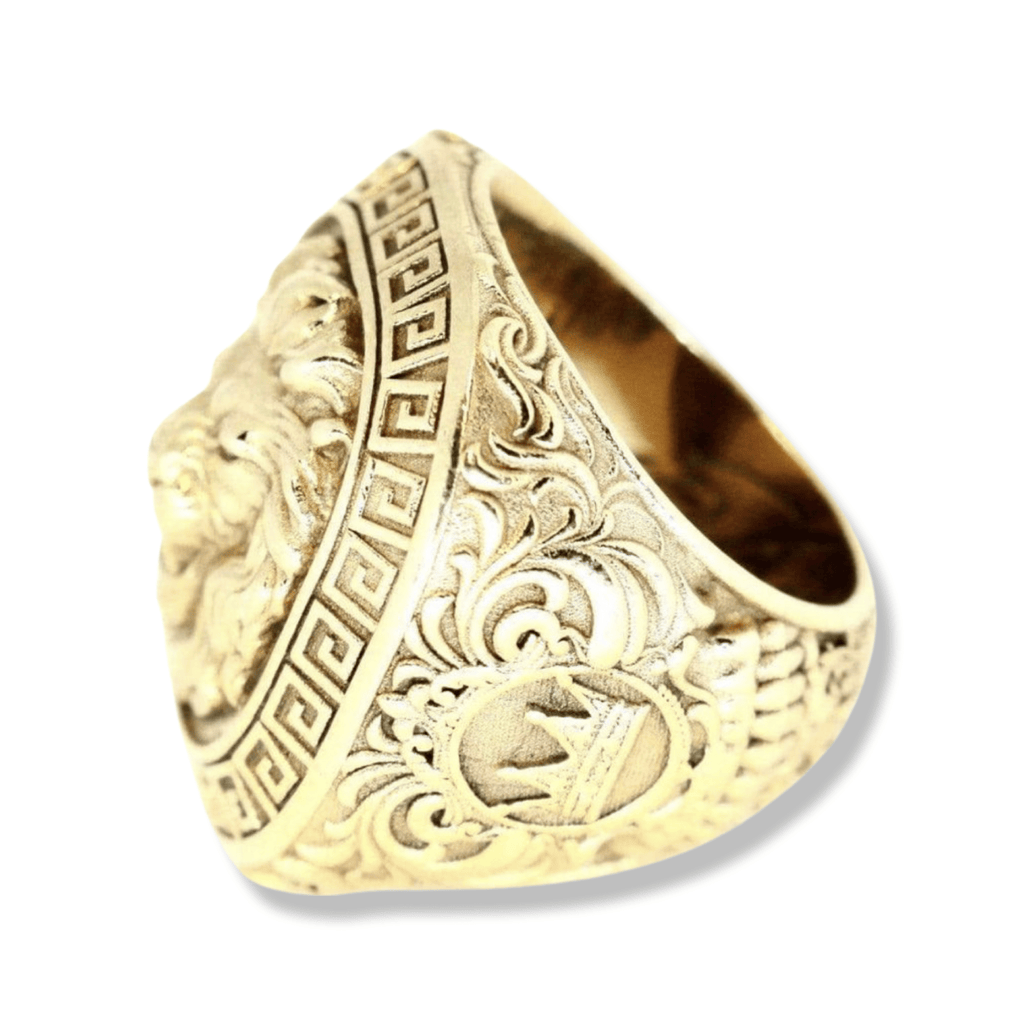 Mens Gold Lion Pinky Ring