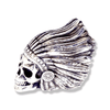 Native American Skull Ring | Sterling Silver Mens Indian Skull Ring-Ring-AJT Jewellery 