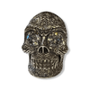 Regal Diamond Skull Ring | Sterling Silver Mens Skull Ring with Diamonds-Ring-AJT Jewellery 