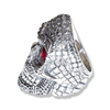 Reptilia Skull Ring with Red Gemstones | Sterling Silver Mens Serpent Skull Ring-Ring-AJT Jewellery 