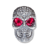 Reptilia Skull Ring with Red Gemstones | Sterling Silver Mens Serpent Skull Ring-Ring-AJT Jewellery 