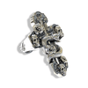 Rosario Silver Cross Ring | Sterling Silver Unisex Skull Cross Ring-Ring-AJT Jewellery 