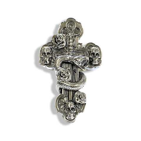 Rosario Silver Cross Ring-Ring-AJT Jewellery 