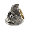 Serpente Skull Silver Ring | Sterling Silver Mens Snake and Skull Ring-Ring-AJT Jewellery 