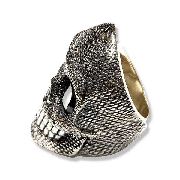 Serpente Skull Silver Ring-Ring-AJT Jewellery 