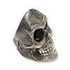 Serpente Skull Silver Ring | Sterling Silver Mens Snake and Skull Ring-Ring-AJT Jewellery 