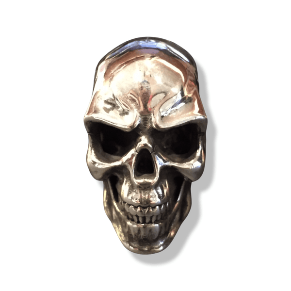 Silver Anatomical Skull Ring | Sterling Silver Realistic Mens Skull Ring-Ring-AJT Jewellery 