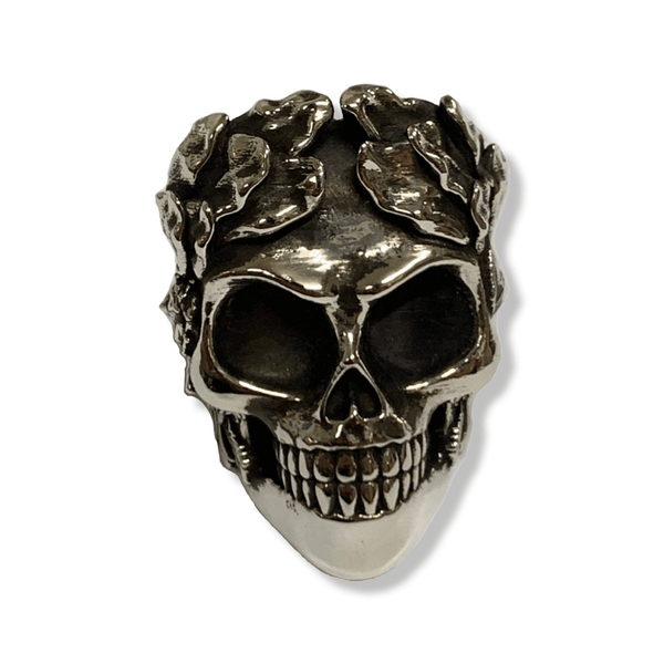 Silver Caesar Roman Skull Ring-Ring-AJT Jewellery 