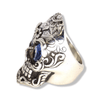 Silver Calavera Skull Ring | Sterling Silver Mexican Sugar Skull Ring-Ring-AJT Jewellery 